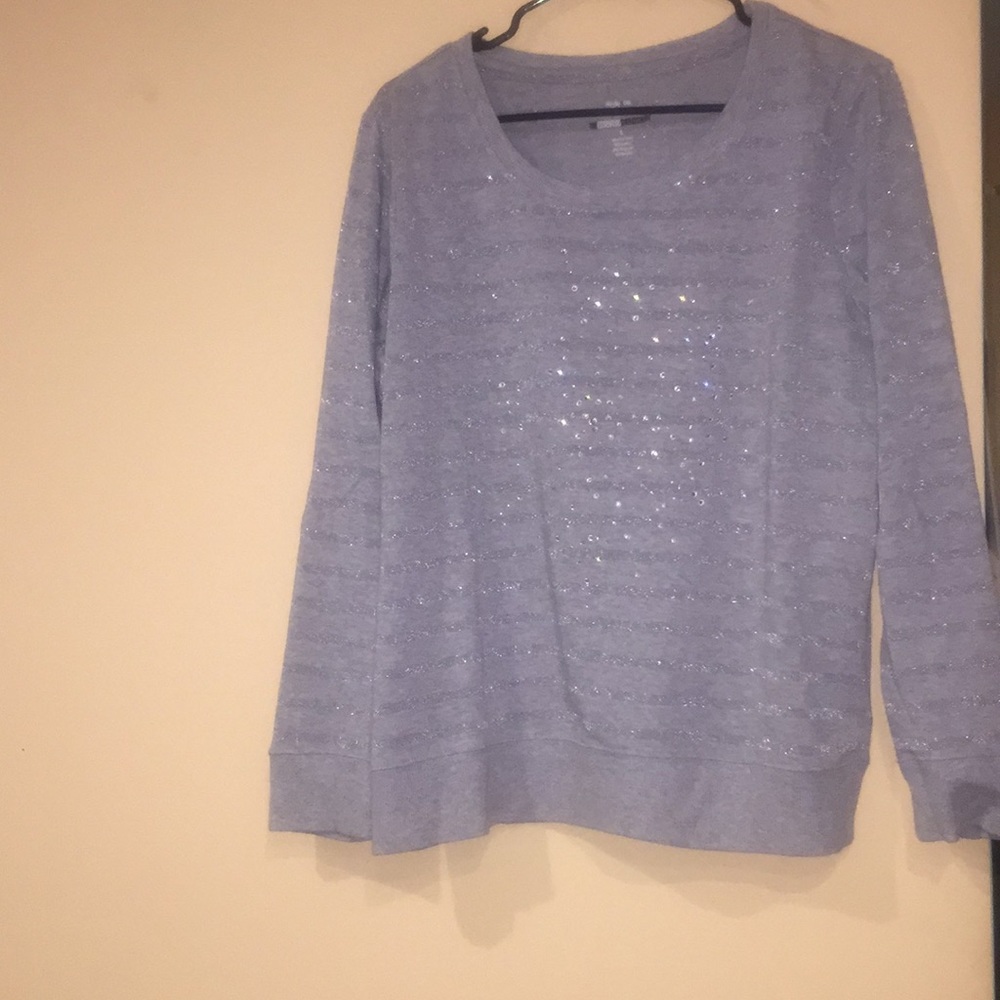 Style&Co large sweater gray with sparkles